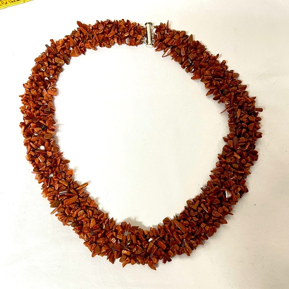 Necklace- Red Jasper chip?, 18”, NWOT, 925 clasp, weight (3.4oz), glitter look - Picture 8 of 11